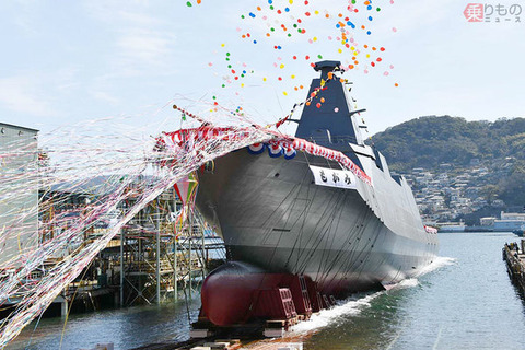 【国防】海上自衛隊の最新鋭護衛艦「もがみ」進水