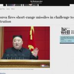 【北朝鮮】 短距離ミサイル発射と米紙 米高官“制裁の対象でない”