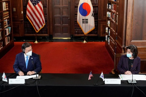 【韓国】４兆円超の対米投資　半導体やＥＶ電池で 経済協力に関する会議で明らかにした　韓国大統領府が発表