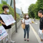 【韓国系】スイスの僑民たち、ローザンヌのIOC前で東京オリンピック独島表記の抗議集会