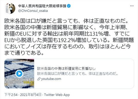 【口嫌体正直】「口では嫌がっても体は正直だな…」中国駐大阪総領事館がぶち込んだ“18禁トンデモ発言”の真相