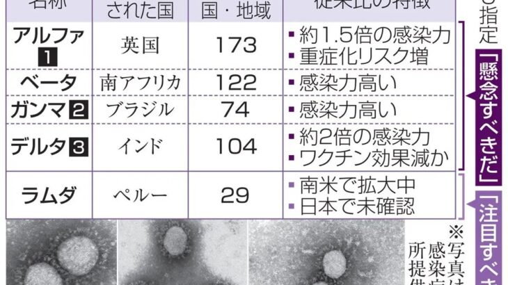 【新型コロナ】ラムダ株が国内で初めて確認　どこで確認されたのか？