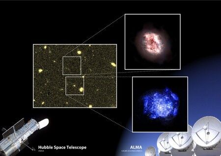 【ヤバイ】宇宙初期、ちりに隠された銀河　１３１億光年先、アルマ望遠鏡で発見