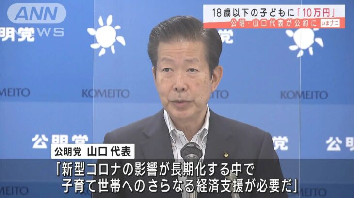 【衆院選公約】18歳以下に一律10万円給付案