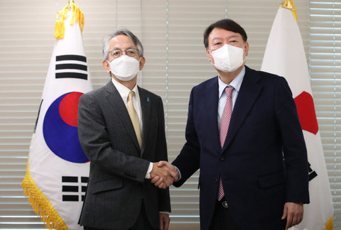 韓国野党候補の尹錫悦氏､日本大使と接見 「日韓関係が良くなれば45万人の日本在住韓国人が心穏やかに」