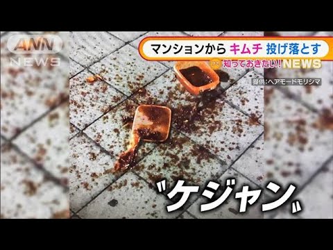 【衝撃】なんじゃこれ⁉ 誰がマンションからキムチを投げ落とすねんって‼