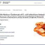 【11度目】カナダ当局が韓国産キムチにリコール命令…大腸菌感染患者が14名発生 「深刻な被害発生」レベルに