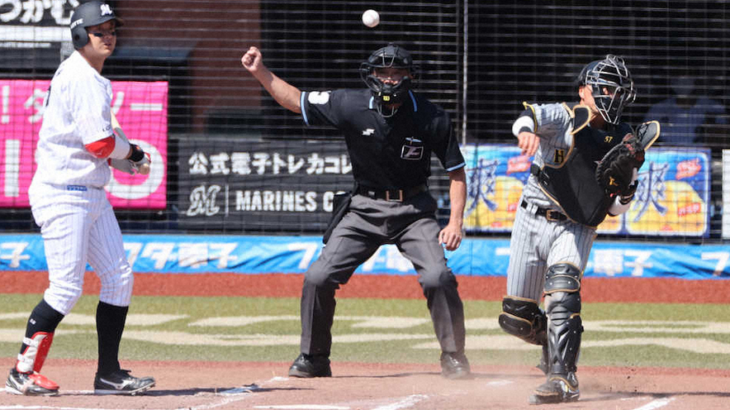 【阪神】長坂、やるじゃん！　盗塁阻止率100％　初回、角中の二盗を強肩で防ぐ