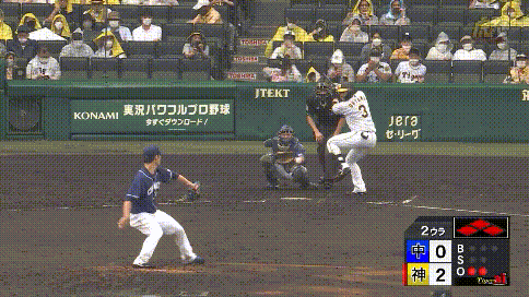 【阪神】2回裏 スーパー大山、左翼フェンス直撃の２点適時二塁打！！
