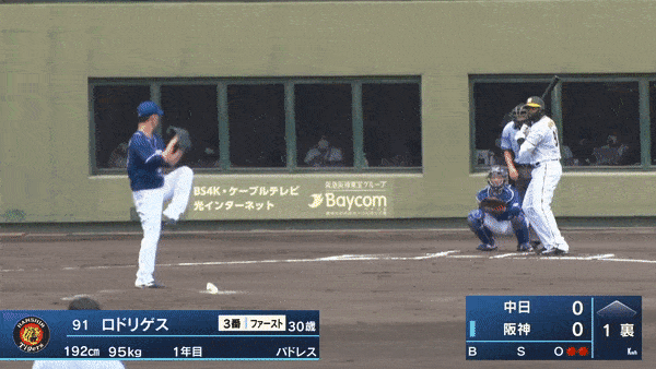 阪神　ロドリゲスが２軍デビュー戦の第１打席でいきなり鋭い右前安打　「３番一塁」で先発