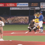 ＮＭＢ４８の渋谷凪咲が豪快始球式　トルネード投法で見事ノーバン　キュートにガッツポーズ