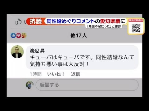 「同性結婚なんて気持ち悪い」投稿した自民・愛知県議、関係者に謝罪
