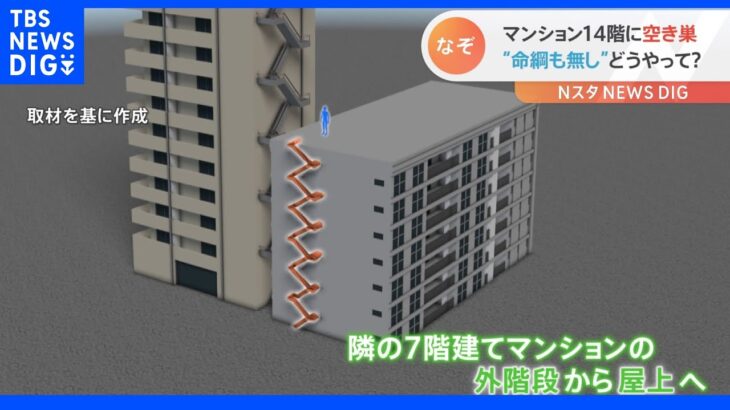 【屋上から素手で命綱もつけずに最上階の部屋に侵入】腕時計窃盗容疑の男、港区の14階建てマンション屋上から侵入か【東京】