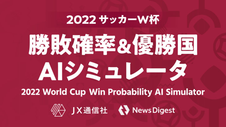 【サッカー】ワールドカップ、日本のベスト16進出確率は33.91% 優勝確率1位はブラジルの12.18%～JX通信社AIシミュレーション