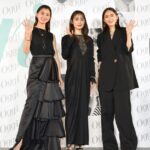 泉里香、朝比奈彩、飯豊まりえ　全員ブラックコーデ＆美脚「Ｏｇｇｉ」３０周年　ティファニー輝く