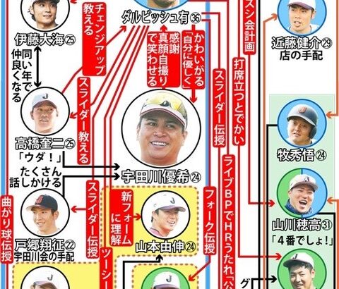 【WBC】侍ジャパン 最新「相関図」発表ｗｗｗｗｗｗｗｗｗ