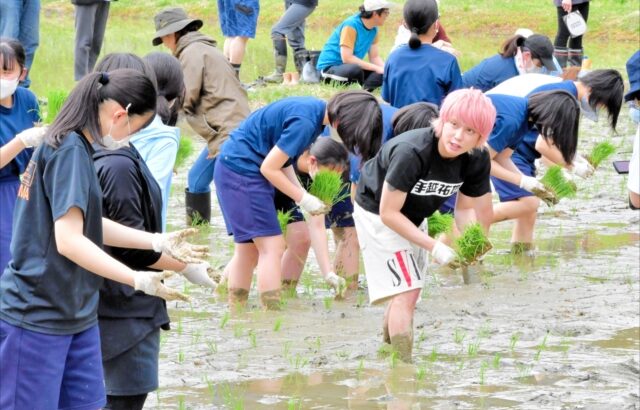 手越祐也さん、子どもたちと田植え 「福島のおいしい農産物伝えたい」 福島県郡山市