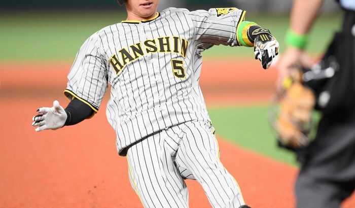 阪神・近本「あっ」で初球３塁打　わずか２分間で先制　リーグ単独トップ６個目盗塁も決めた