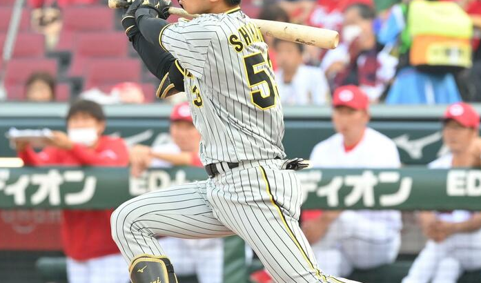 阪神近本代役の島田がびっくり先頭打者本塁打打席目でのプロ初本塁打