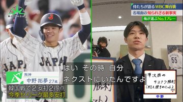 中野拓夢、WBCで『打席が回ってくるな』と祈るwww