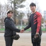 【JS6】ドラフト３位・山田とライオンズＪｒの清水さんが奇跡の出会い　キャッチボールに「プロ野球選手は憧れ。すごい」