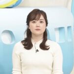 水卜麻美アナ　ピチピチのニットで激しく巨乳を強調！！