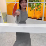 九州の巨乳アナ　卓球で巨乳が揺れる、インナーもチラ見え！！【GIF動画あり】