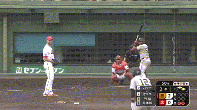【広島対巨人オープン戦】巨人・オコエ瑠偉、2アウト1，2塁からセーフティバント