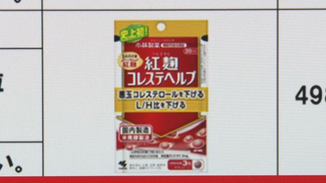 小林製薬「紅麹コレステヘルプ」を使用していた腎臓疾患の患者1人が死亡　因果関係を鋭意確認中