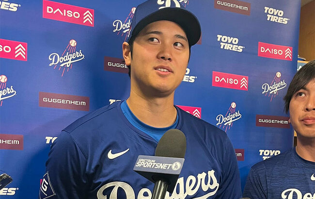 【MLB】大谷翔平、トラウトから「契約おめでとうと」　試合前に熱いハグ…感動の再会を語る
