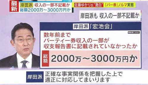 【裏金クソメガネ】岸田総理　納税意識の低い日本人に納税の大切さを教える「納税の意味を考えていただきご協力を」