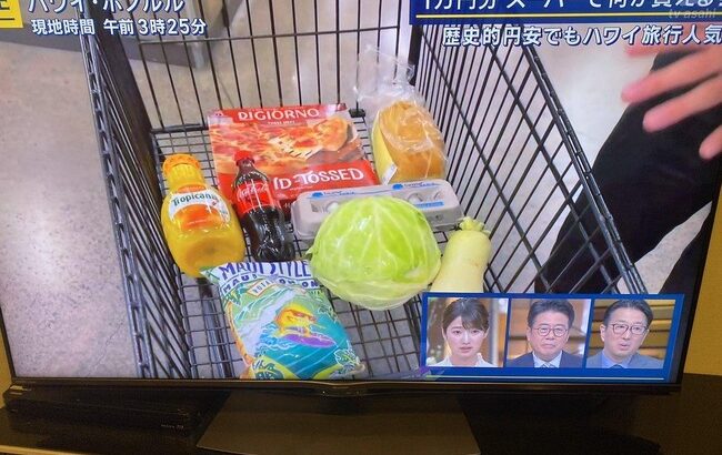 マスコミさん「ご覧ください！ハワイのスーパーでは1万円でたったこれだけしか買えません！」