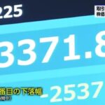 日経平均株価 一時2500円以上値下がり TOPIX サーキットブレーカーで売買一時中断