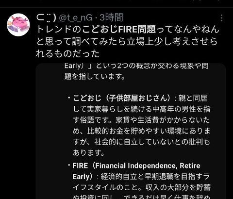 『こどおじFIRE問題』とは？識者「社会的責任を果たさず築いた資産で投資生活をする独身です」