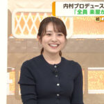 三山賀子アナ　ニットの胸元がくっきり！！