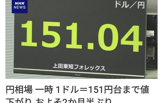 1ドル151円🥺