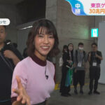 御手洗菜々アナ　豊乳くっきり、食レポ！！