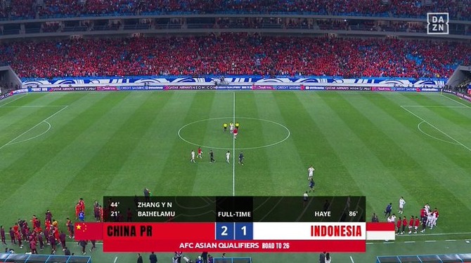 【速報動画】アジアの長兄、中国代表、なんとインドネシア相手に勝利ｗｗｗｗｗ