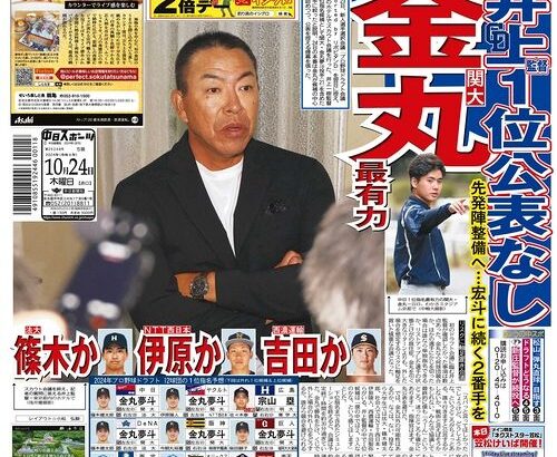 中日・井上監督、1位候補は「僕の中では2、3人」関大・金丸夢斗中心は肯定も明言避ける「戦術と言えばそうかも」