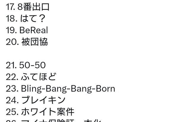 【発表】「2024ユーキャン新語・流行語大賞」ノミネート語30が決定！12月2日にトップテン発表