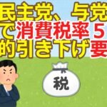 【国民民主党】与党に消費税5％に引き下げ要求へ　所得税基礎控除引き上げ、ガソリン暫定税率廃止も