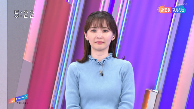 田中美都キャスター　ニットで胸を強調！！