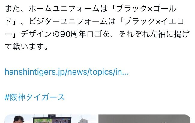 【悲報】阪神タイガースのビジターユニ、ダサくなる