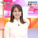 鈴木唯アナ　ニットで胸元強調！！