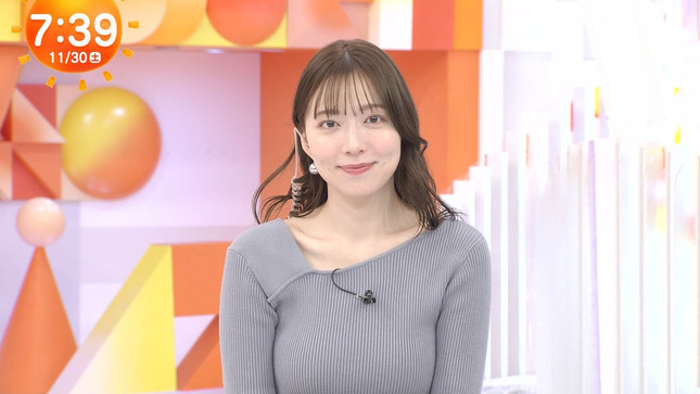 阿部華也子アナ　ピタピタのニットで巨乳が強調されてしまう！！