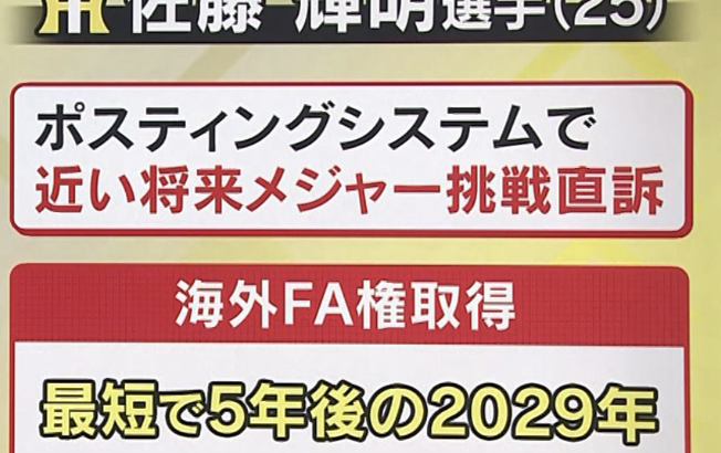 佐藤輝明　ポスティングシステムでメジャー挑戦を直訴