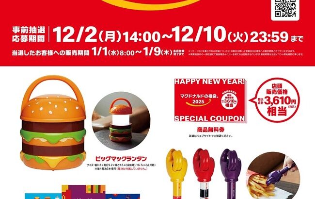 【悲報】マクドナルドの福袋、いらない