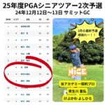 次はPGAシニアツアー25年最終選考会だ！