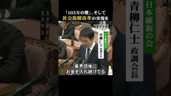 【衝撃】「103万円の壁」、そして社会保障改革の実現を