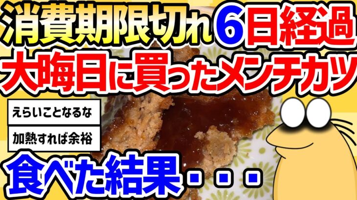 【仰天】消費期限切れ6日経過大晦日に買ったメンチカツ食べた結果・・・